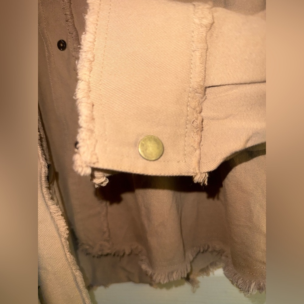 LA MIEL Brown Frayed Collar Shirt/jacket - Picture 6 of 11